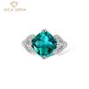 100% 925 Sterling Silver 10*10mm Square Green Gemstone Romantic Rings for Women Fine Jewelry Wedding Party Gift