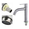 Bathroom Basin Faucet 304 Stainless Steel Single Cold Basin Faucet Deck Mount Bathroom Sink Water Taps Silvery Brushed Tap