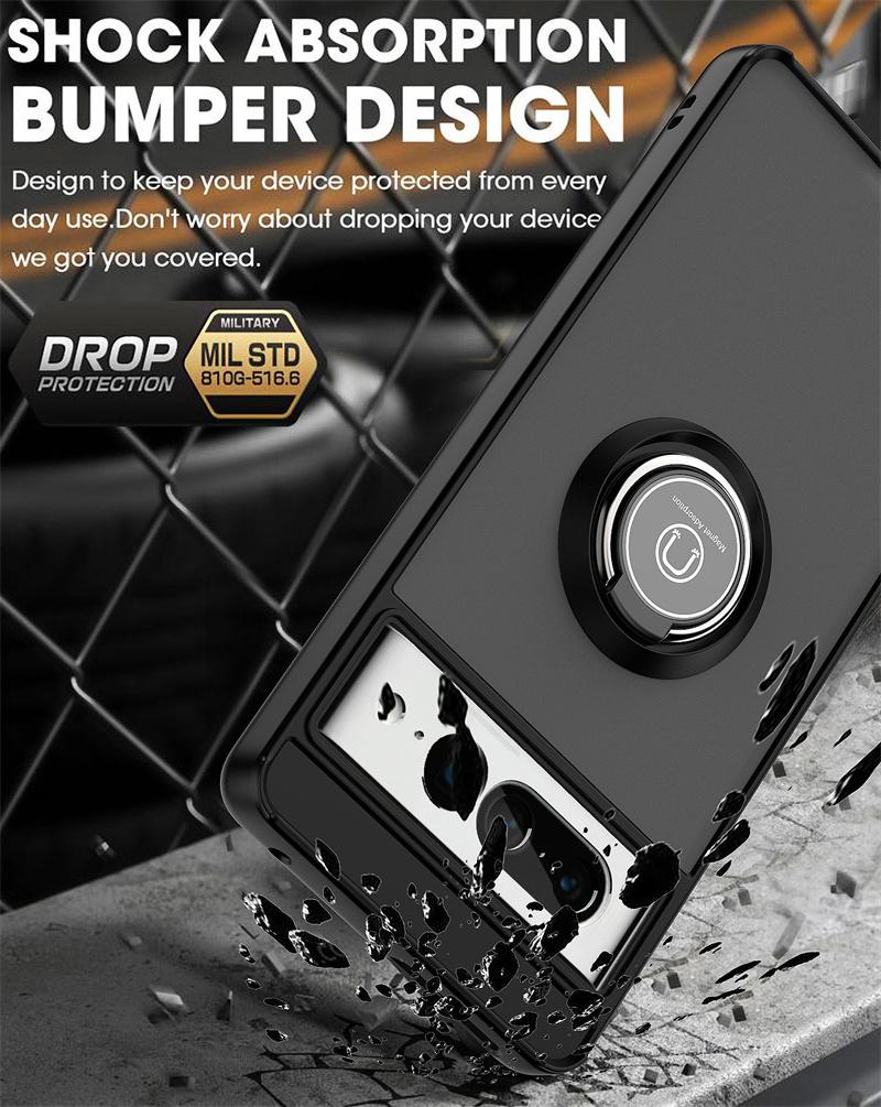 Armor Shockproof Coque For Google Pixel 6 7 8 Pro Magnetic Car Holder Stand Ring Phone Cases For Pixel6 Pixel7 Pixel8 Back Cover
