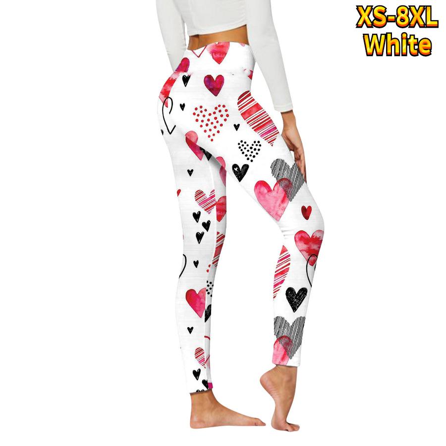 Womens Doodle Love Prints Stretch Yoga Leggings Fitness Running Gym Sports Active Pants