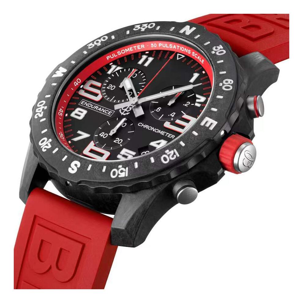 Men's Quartz Watch High-end Sports Multifunction Six Hands Professional 42mm Dial Silicone Strap Waterproof less