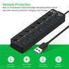 USB Hub 3.0, 7-портовый USB-разветвитель концентратора данных с индивидуальными переключателями включения/выключения. Расширение для MacBook, Mac Pro/Mini и других устройств.