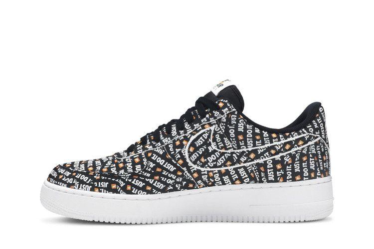 Мужские кроссовки Nike Air Force 1 Low Just Do It Pack Черный Черный/Черный-Белый-Ярко-Оранжевый