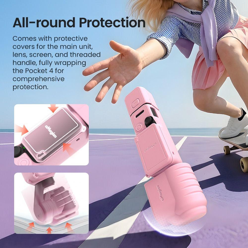Silicone Protective Case Full Coverage Skin Cover for DJI Osmo Pocket 4 Gimbal Camera Accessories
