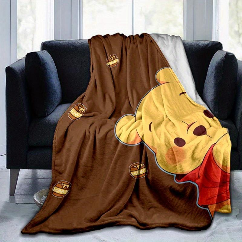 1 шт. Плед с принтом «Медвежонок Винни-Пу» Уютный плед для домашнего декора, Покрывало на диван, Для использования на улице, В путешествие