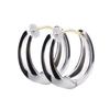 LOKUMI Made In 18K K18 K18 Metal Hypoallergenic Hoop Hoop Medium Gift Present Earrings, Japan, Posts, Earrings, Women's, Simple, Popular, (Silver)