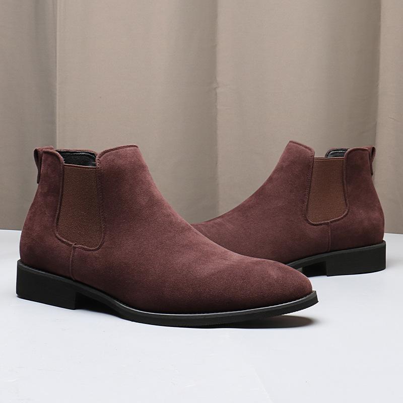 Men's Classic Retro Chelsea Boots Mens Fashion Ankle Short Boot Men British Style Leather Boots High-top Casual Shoes