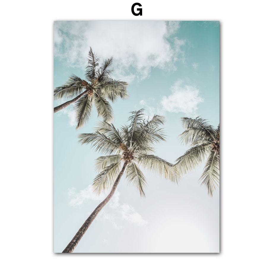 Настенная картина на холсте, синий океан, тропический пляж, фургон, якорь, птица, плакаты на скандинавскую тему и принты, настенные панно для декора гостиной