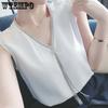 Elegant Tassel Chain Sexy Solid Color Shirts Spring Summer Loose Camisole Vests Sleeveless Casual Chiffon Tank Tops