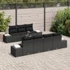 VidaXL Ensemble de Canapé de Jardin 8 Pièces avec Coussins Noir Poly Rattan 3346973