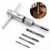 M3-M8 Ratchet Tap Wrench Removable Manual Tap Screw Holder Adjustable T-Handle Ratchet  Male Thread