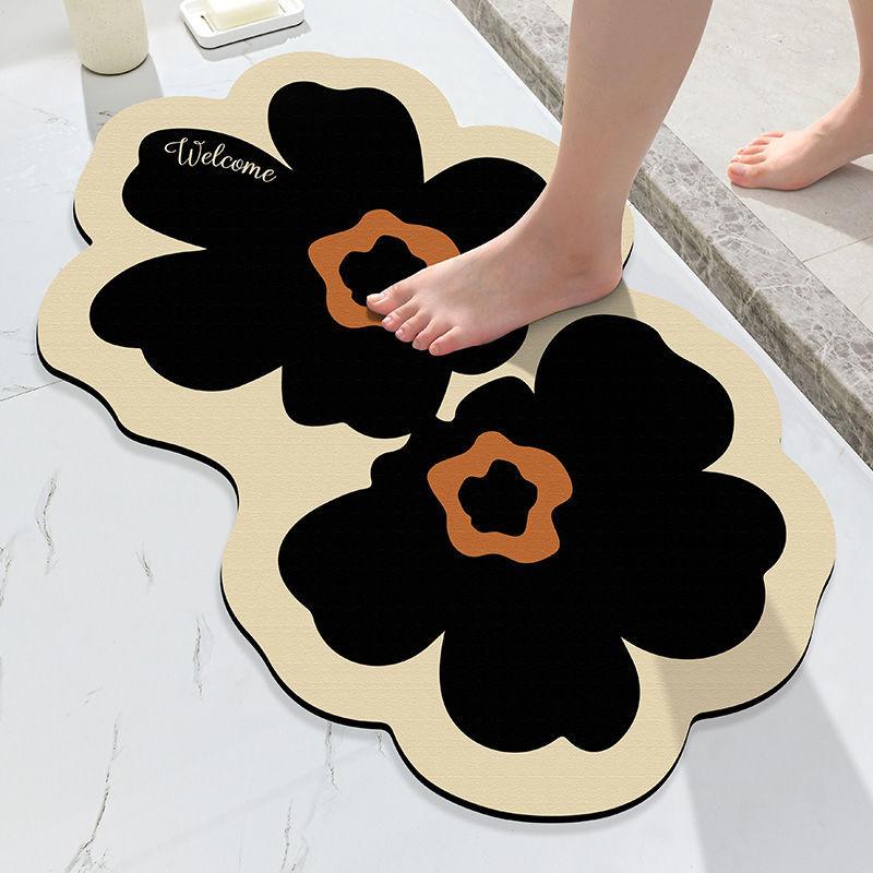 Коврик для пола в ванную Нескользящий коврик для пола в туалет Премиальный домашний коврик-дверь из велюра Простой ковер для двери в туалет