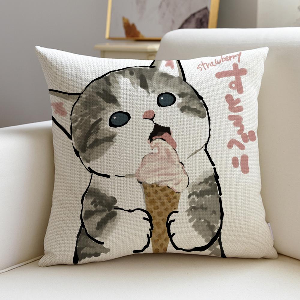 Fluffy MmofusandS Cushion Cover Breathable and skinfriendly linen pillowcase square removable and washable cushion
