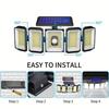 300 LED solar light outdoor garden light LED motion sensor courtyard wall light waterproof strong solar adjustable spotlight