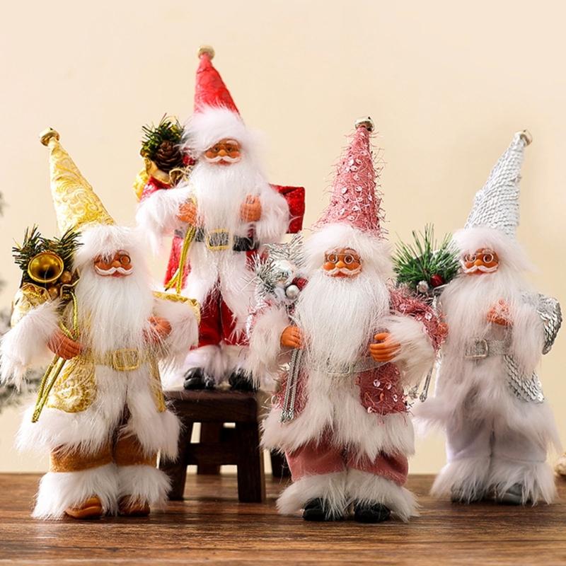Рождественское festive украшение Санта 11 дюймов Тканевая фигурка Праздничное украшение Для фотосъемки в помещении и тематических вечеринок