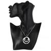 S925 Silver Plated Three Ring Pendant Necklace Frosted Women's Gift