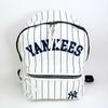 MLB Yankees NY Backpack (Ivory X Navy) Striped Rucksack Bag