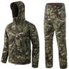 New TAD Tactical Soft Shell Jacket + Pants Camouflage Outdoor Men Army Sport Hunting Camping Waterproof Windbreaker Set