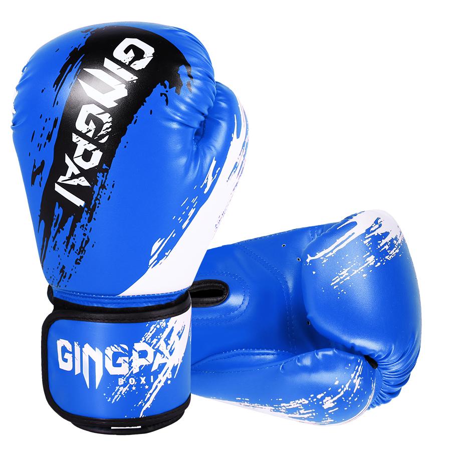 1 Pair Adult Boxing Gloves Men Punching Training Sparring Comfortable Adjustable Fighting Mitts Hand Protector Black Red Blue
