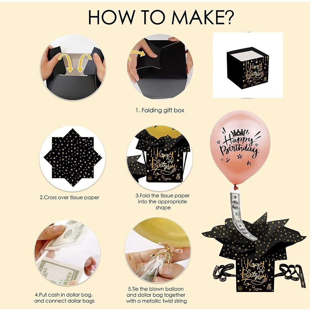 С Днем Рождения Подарочные коробки Cash Pull День рождения Сюрприз Подарочные коробки Сюрприз Денежный ящик День рождения