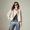 Chuyu Women's 2025 Fall/Winter Retro Little Fragrance Short Double-faced Wool Cardigan