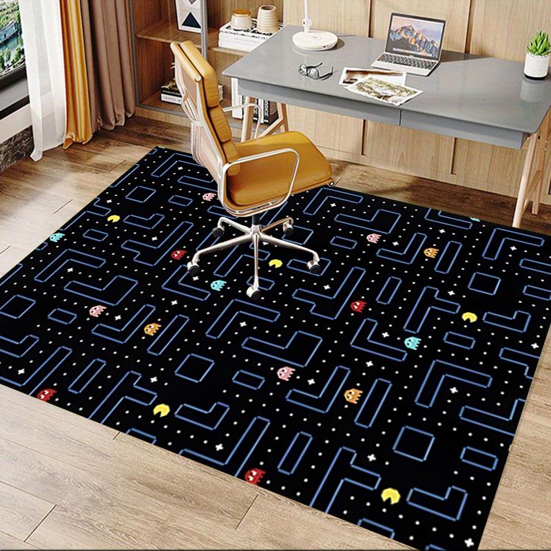 1pc Pacman Maze Adventure Carpet for Playroom Bedroom Living Room Sofa Home Decor,kids Game Area Rug Non-slip Floor Mat Y730140