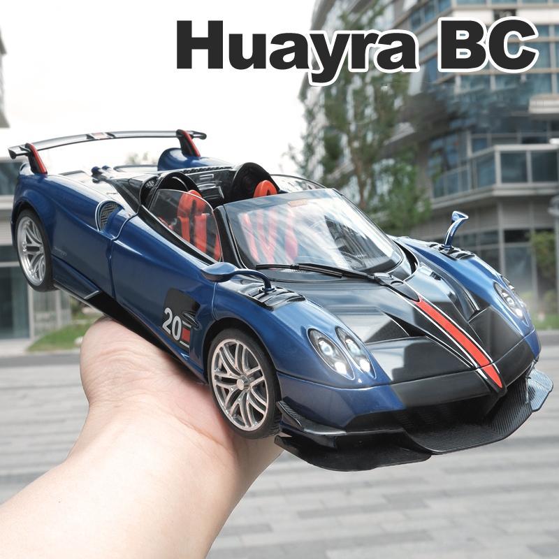 1/18 Pagani Huayra BC Суперкар Сплав Машинка Литые и Игрушечные Транспортные Средства Модель Машины Звук и Свет Инерционная Машинка Игрушки для Детей Подарки