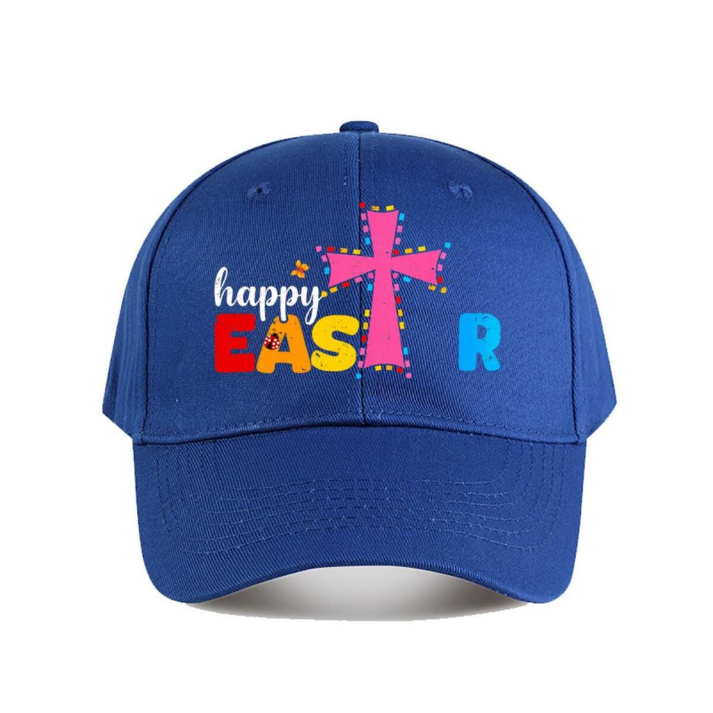 Happy Easter Colorful Cross Baseball Cap Fashion Unisex Sunhat Womens Outdoor Sports
