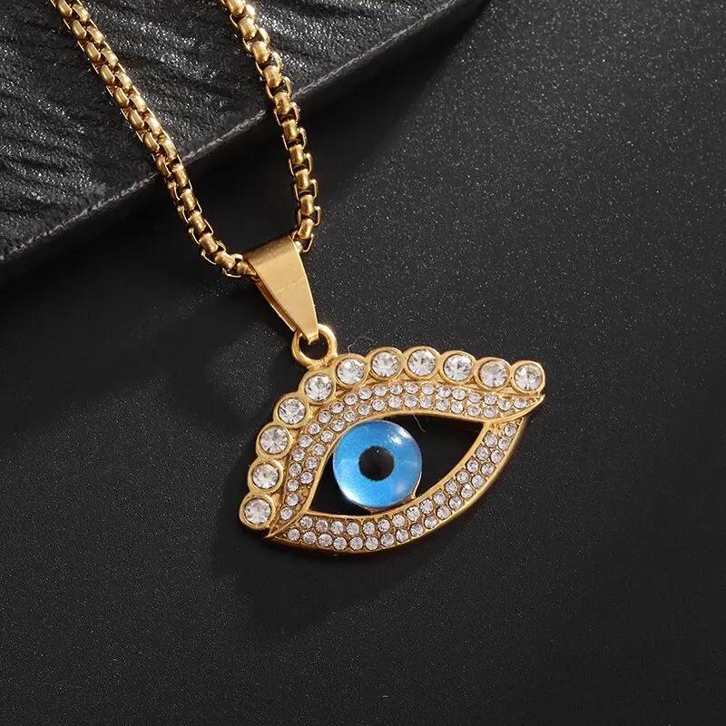 Rotating Eye of Horus Necklace for Men Retro Egyptian Amulet Pendant