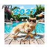 Traditional Style Calendar 2027 Wall Calendar, Decorative Monthly Planner with Metal Twin-Wire Binding for Professional Office Supplies Easy