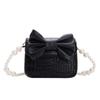 Butterfly Pearl Knot Chain Shoulder Bag Pu Material For Girls Daily Life