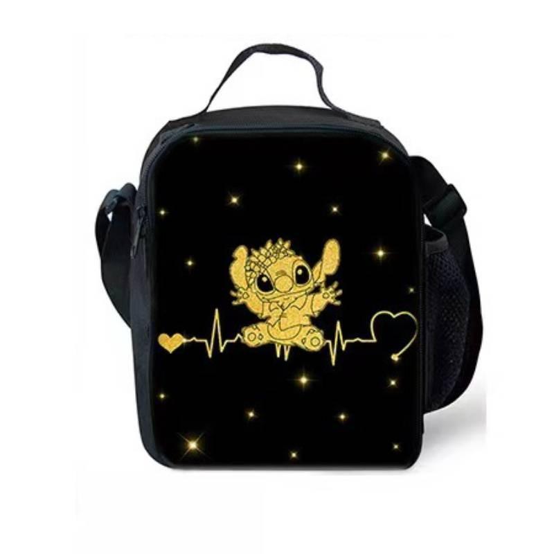 Stitch Lunchbox With Polyester Fabric For Kids School Lunch And Portable Design