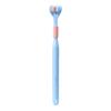 Three Sided Toothbrush Soft Bristles Gentle Clean Replaceable Heads 360-Degree Coverage Toothbrushes with Anti-Slip Handle