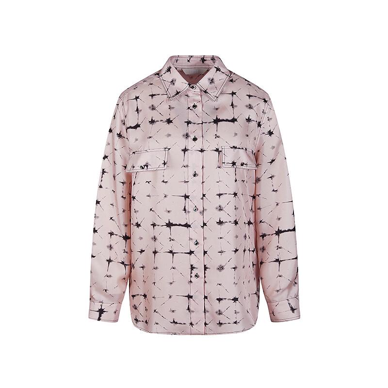 LESS 2025 Spring Long Loose Straight Mulberry Silk Shirt