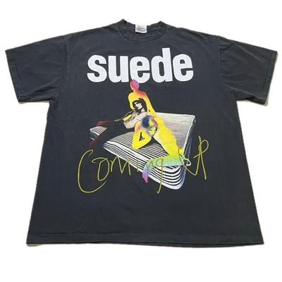Винтажная 1996 года SUEDE COMING UP Размер XL Одинарный шов 90-х UK Рок-футболка РЕПРИНТ