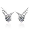 Valentine's Day Zircon Wing Studs: Hypoallergenic Korean-Style Earrings for Women