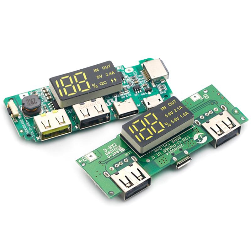 Светодиодный двойной USB 5 В 2,4 А Micro/Type-C Usb мобильный блок питания 18650 зарядный модуль зарядное устройство для литиевой батареи