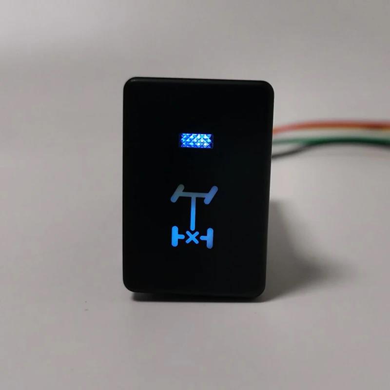 Blue Light Car LED DRL Light Power On Off Rearview Mirror Heated Push Button Switch for Toyota Camry Prius Corolla PRADO