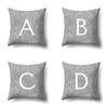 Polyester Pillowcase Automobile Decoration Home 26 English Letters Gray Dot Printed Sofa Bed Pillowcase