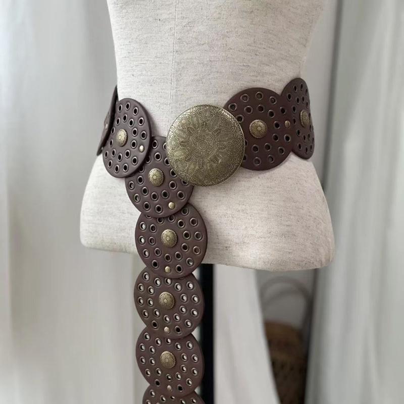 Women's Summer Retro Round Cutout Belt - European & American Style
