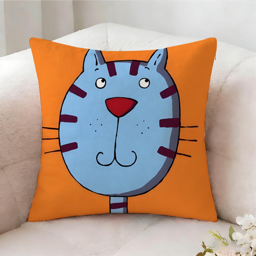 Funny And Silly Cat Pattern Pillow Case Pillowcase Doublesided Printed Sofa Cushion Bedroom Headboard Pillow