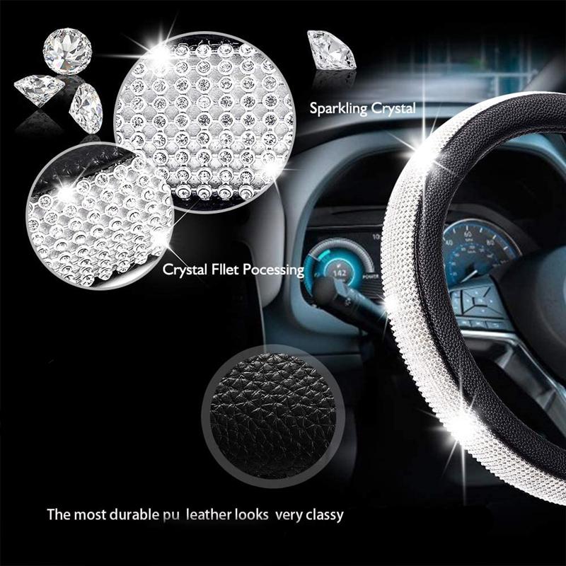 Bling Bling Стразы Кристалл Автомобильный чехол на руль Автоаксессуары комплекты стайлинга автомобилей для