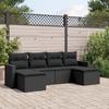 VidaXL Садовый комплект 6 шт. с подушками черный плетеная смола 3251652