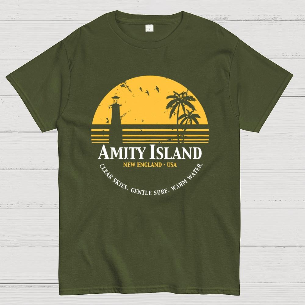 Inspired Amity Island Unisex 100% Cotton Summer Casual Cool Loose T-Shirt