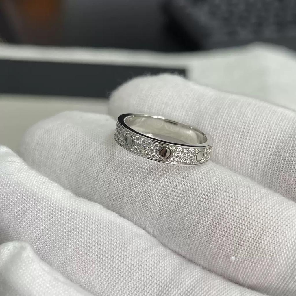 V Gold Высокая версия Звезда Цыганки 3-рядное Алмазное Кольцо Узкая Широкая версия Женское Позолоченное 18 карат Розовое Золото Кольцо для пары