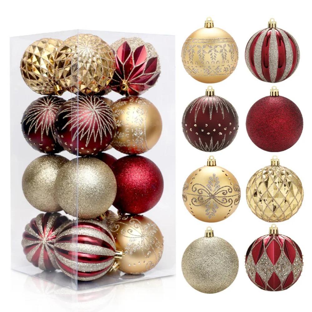 16 шт. 8 см гальванизированные рождественские подвесные шары Merry Xmas Tree Decor Happy New Year Decoration