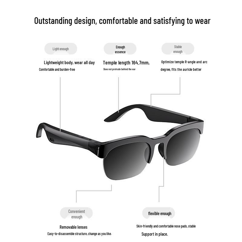 2026 AI Smart Glasses: Bluetooth 6.0, Music, Calls, Sporty Design, Long Battery Life, AI Translation