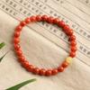 Premium Sichuan Liangshan Southern Red Women's String Bracelet with Amber