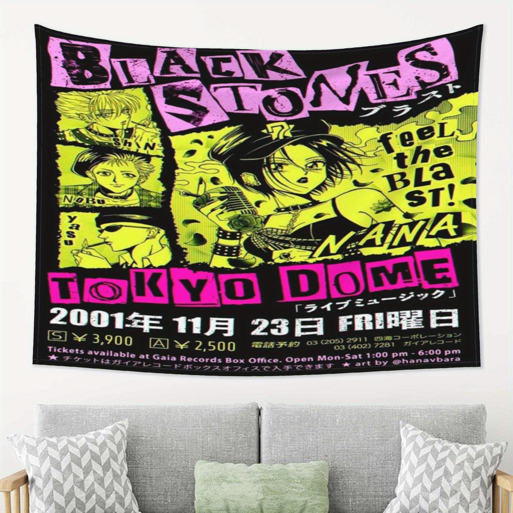Blackstone Tokyo Dome Concert Tapestry Celebrating Nana Manga with Vibrant Artworks Perfect for Home Decor