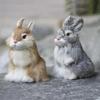 Simulated Rabbit Animal Model Miniature Ornament Home Decoration Crafts Simulated Animal Rabbit Fur Gift Statues Wholesale